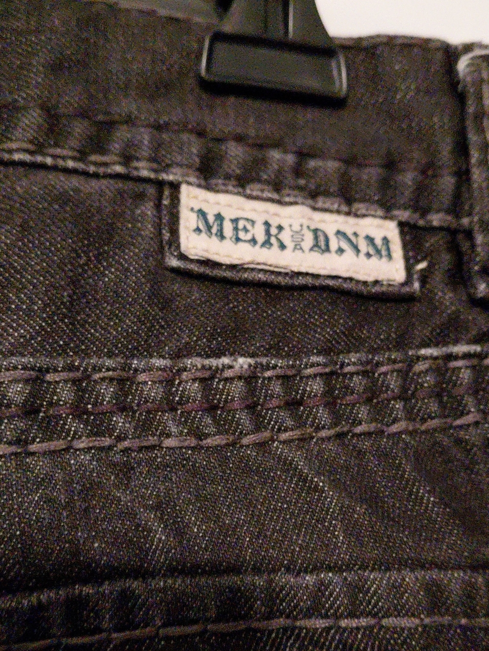 MEC DENIM Men's Black Distressed Jean. NATAL BOOTCUT Size 34X34 Button Fly - Picture 5 of 15